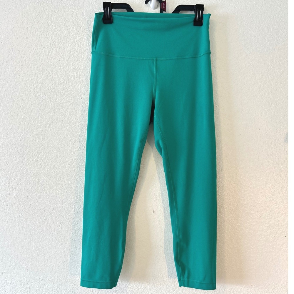 Lululemon Wunder Under High-Rise Crop Leggings Teal Green Luxtreme Size 10